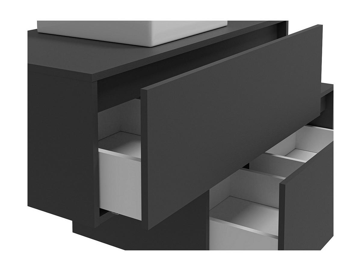 EINZELWASCHTISCH - 94cm x 47cm - Holzspan - anthrazitgrau - TEANA - Anthrazit, Holz (94/32/47cm) - Vente-Unique