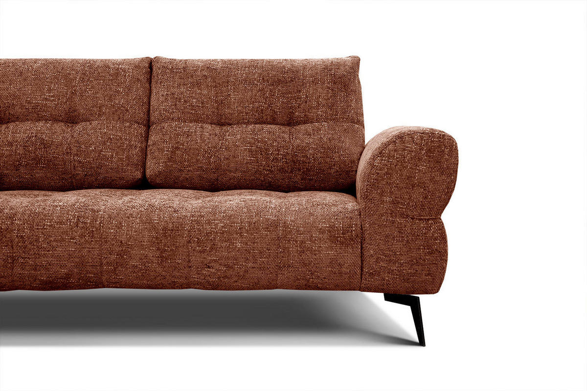 ECKSOFA SALVINI 5-Sitzer, dunkelorange - Dunkelorange/Schwarz, Holzwerkstoff/Textil (158/292cm) - Courtois Laville