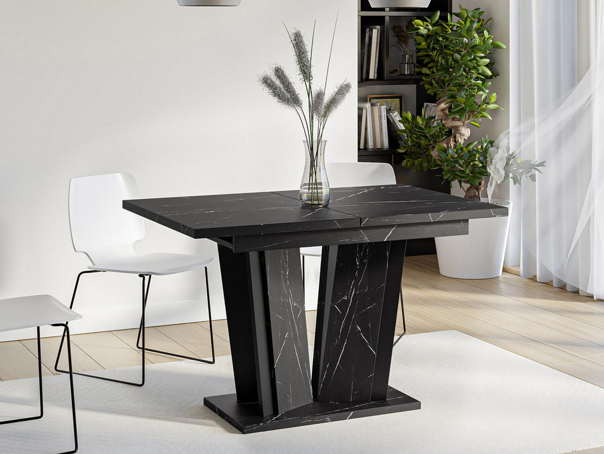 ESSTISCH ausziehbar Doha II - Schwarz, Holzwerkstoff (80/120/75cm) - MIRJAN24