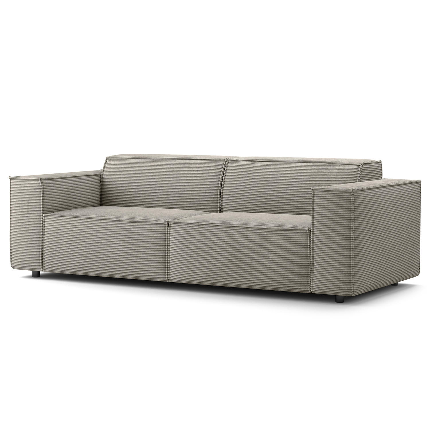 2,5-SITZER SOFA - Graubraun, Textil (223/70/96cm) - home24