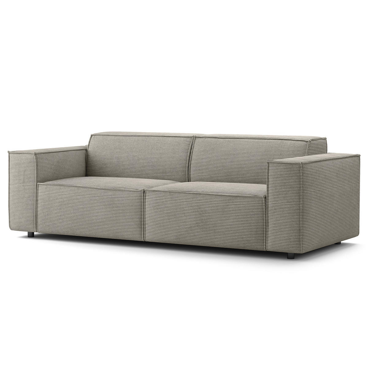 2,5-SITZER SOFA - Graubraun, Textil (223/70/96cm) - home24
