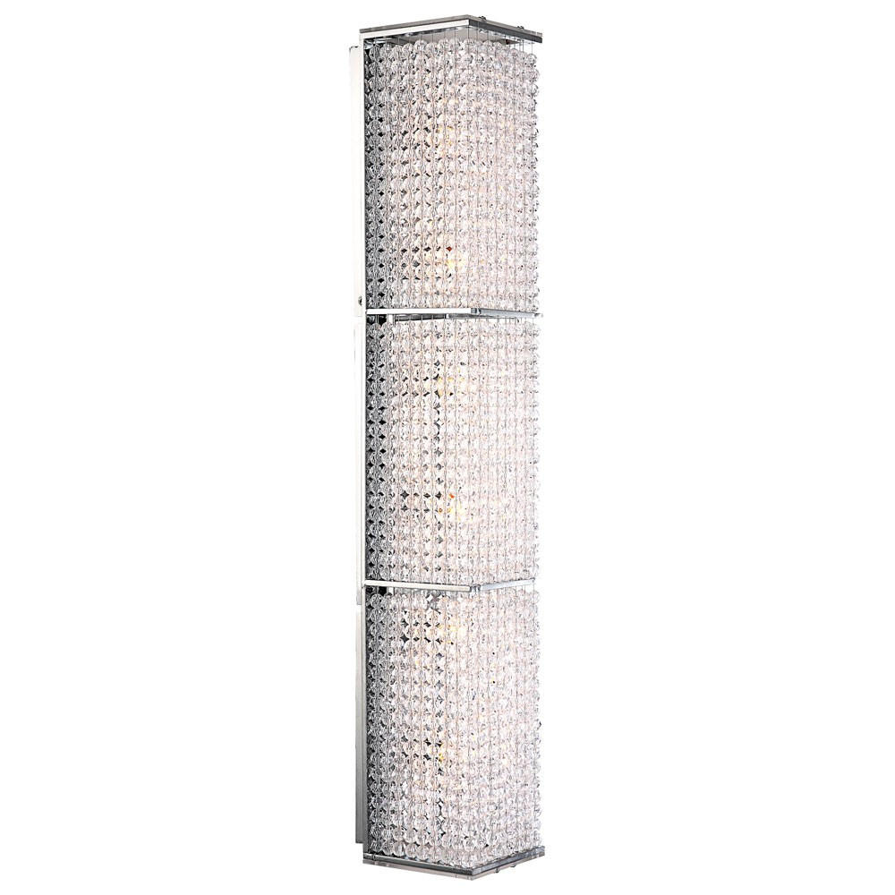 WANDLEUCHTE Caloy Silber Kristalloptik - Silberfarben, Metall (11.5/8/56cm) - Globo Lighting