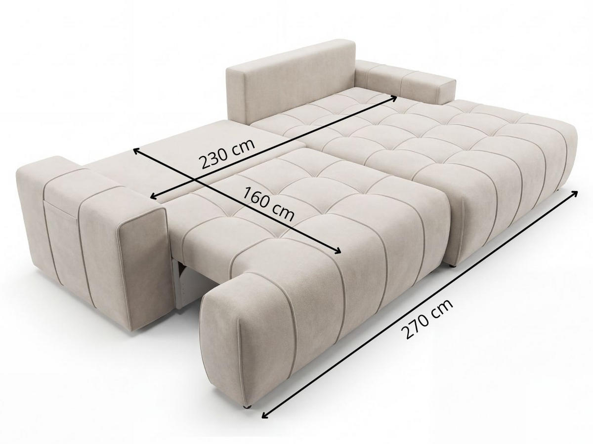 ECKSOFA Tulio Schwarz Links - Schwarz, Holz/Textil (270/165cm) - Graingold