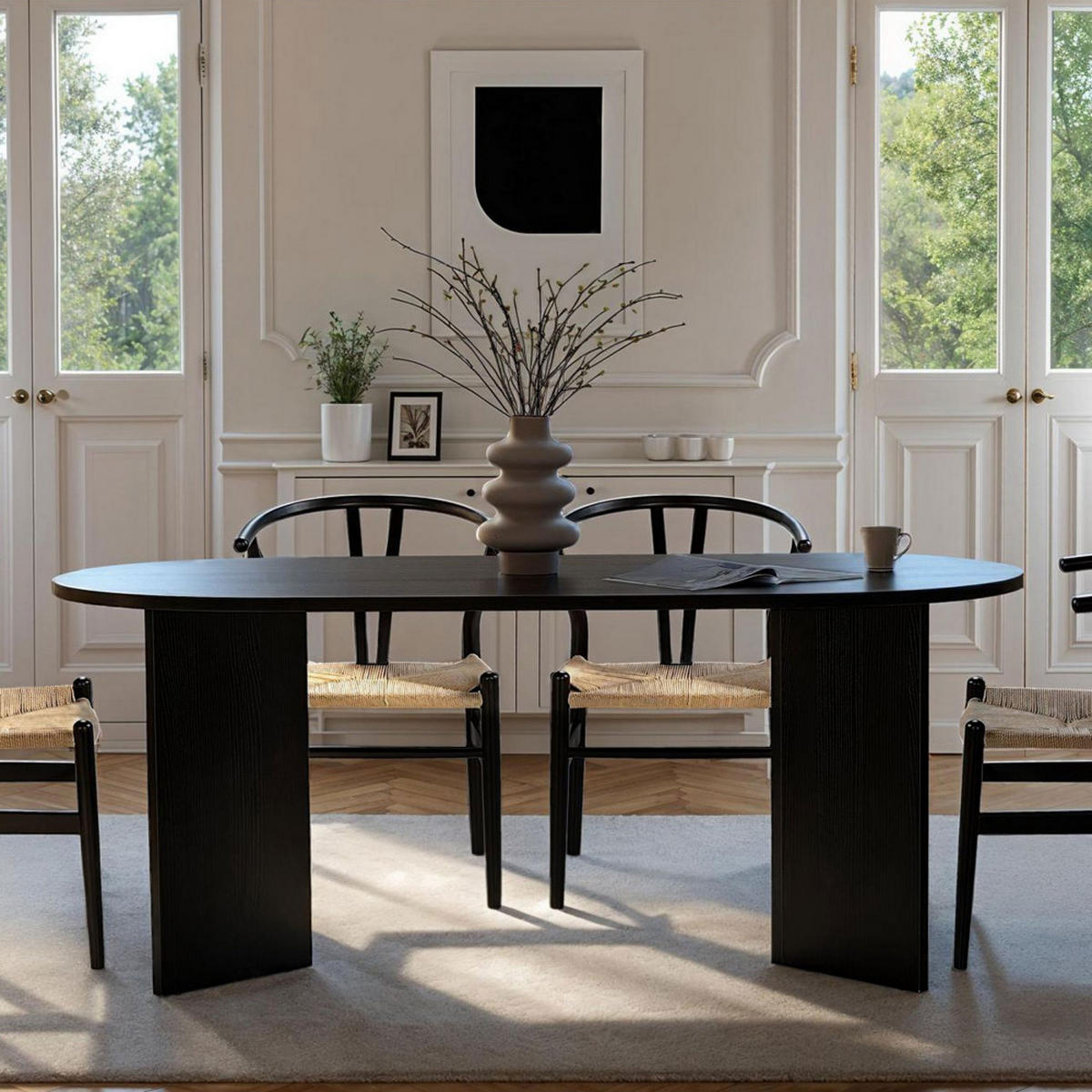 ESSTISCH - Schwarz - Schwarz, Holz (180/90/75cm) - Drawer