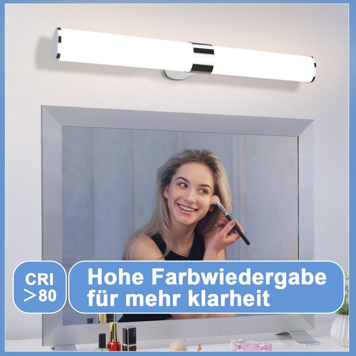 SPIEGELLEUCHTE Kiel 60/6.8/12.8 cm - Chromfarben, Kunststoff (60/6.8/12.8cm) - Nettlife