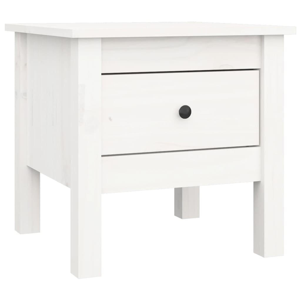 BEISTELLTISCH Weiß 40x40x39 cm Massivholz Kiefer - Weiß, Holz (40/40/39cm) - furnicato
