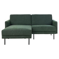 2-SITZER-ECKSOFA Polyester Grün linksseitig Breda - Dunkelgrün, Textil (192/155cm) - Beliani
