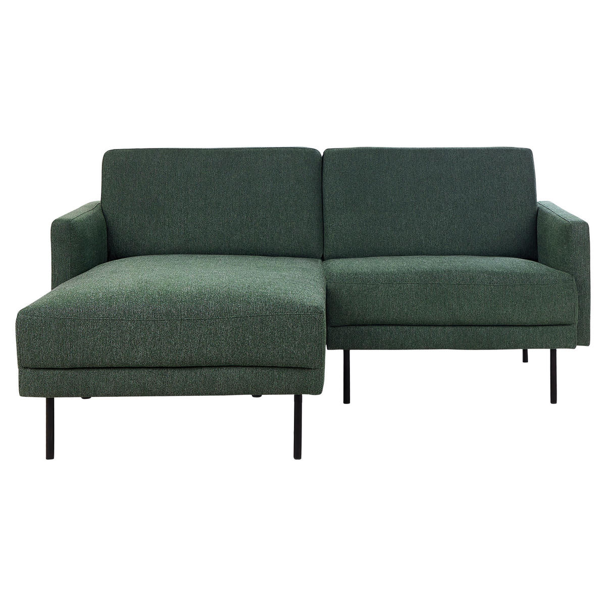 2-SITZER-ECKSOFA Polyester Grün linksseitig Breda - Dunkelgrün, Textil (192/155cm) - Beliani