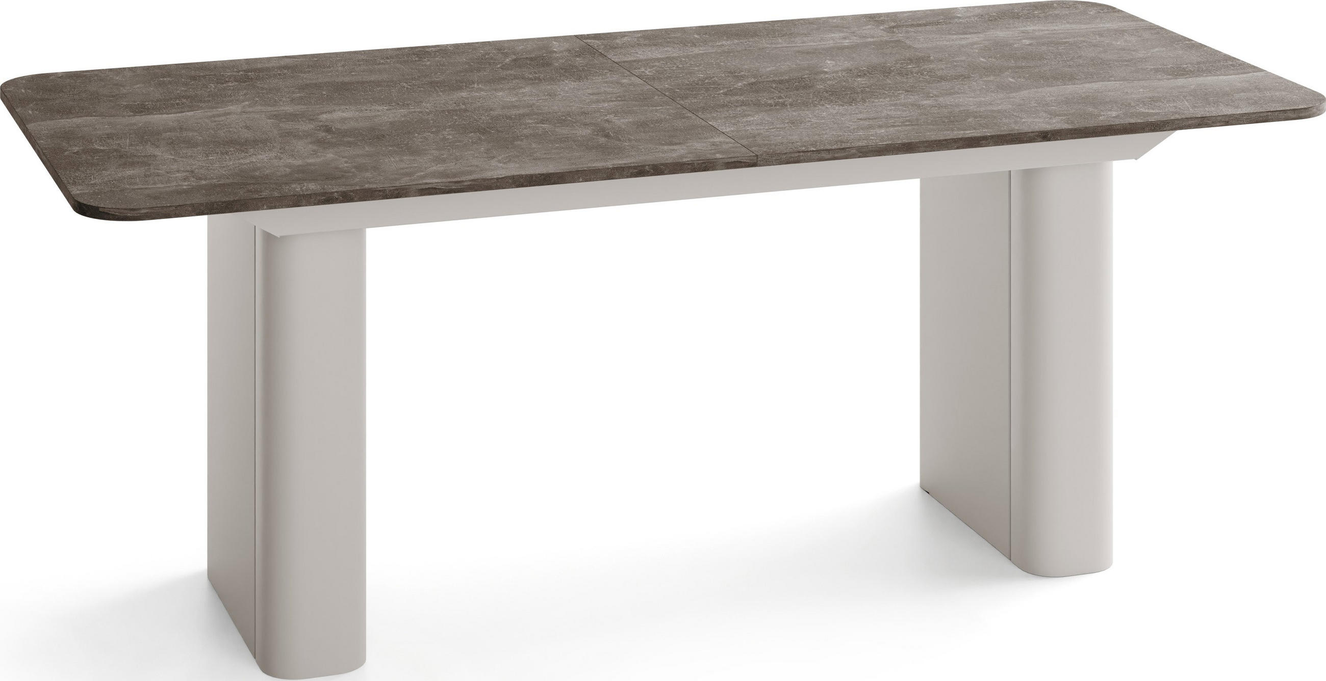 ESSTISCH Riven rechteckig ausziehbar verlängerbar mit Butterfly-Auszug, Beton Dunkelgrau 180-276/90/76 cm - Kaschmir/Dunkelgrau, Holzwerkstoff/Metall (90/276/76cm) - WFL GROUP