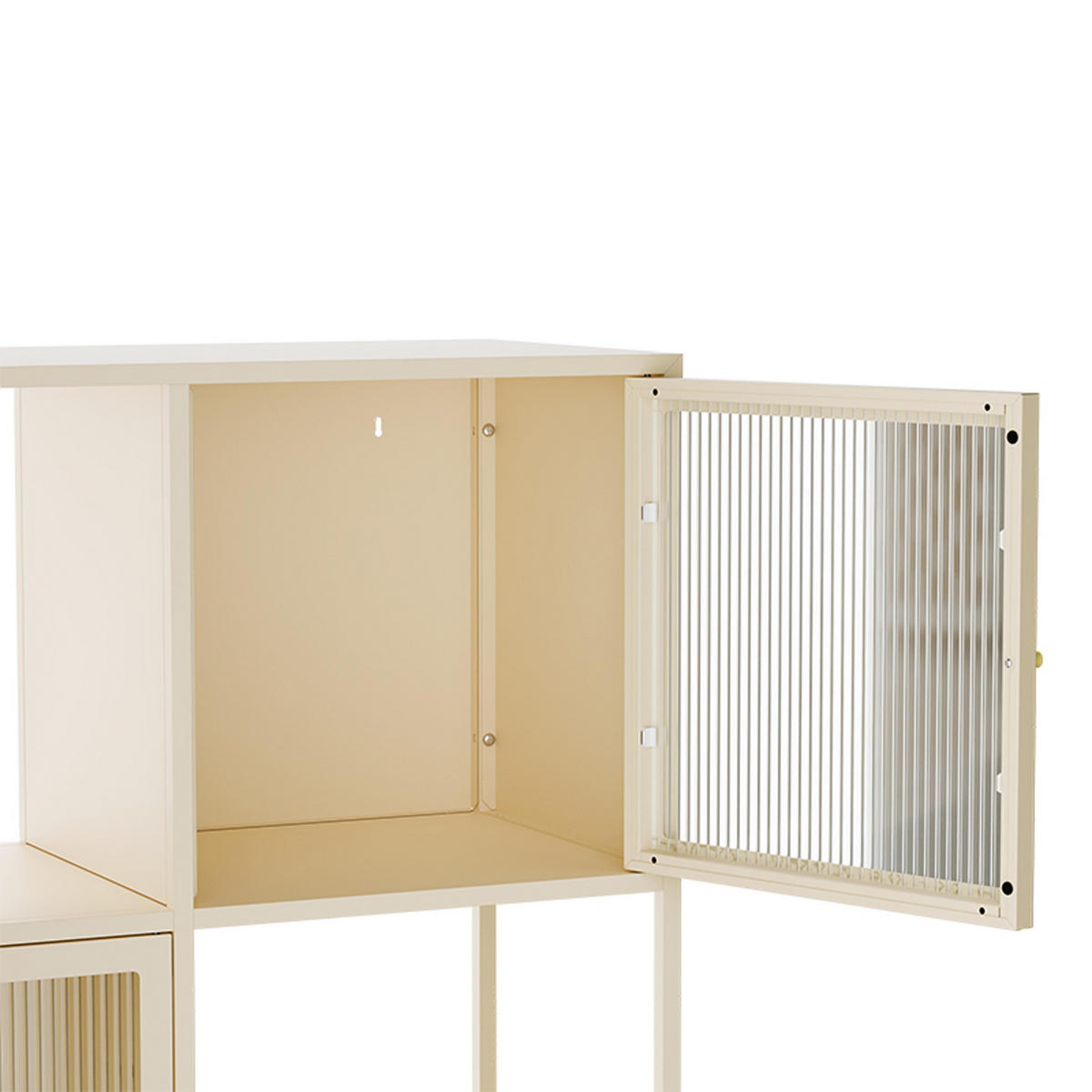 SIDEBOARD, Ekru - Weiß, Metall (35/90/120cm) - Oviala