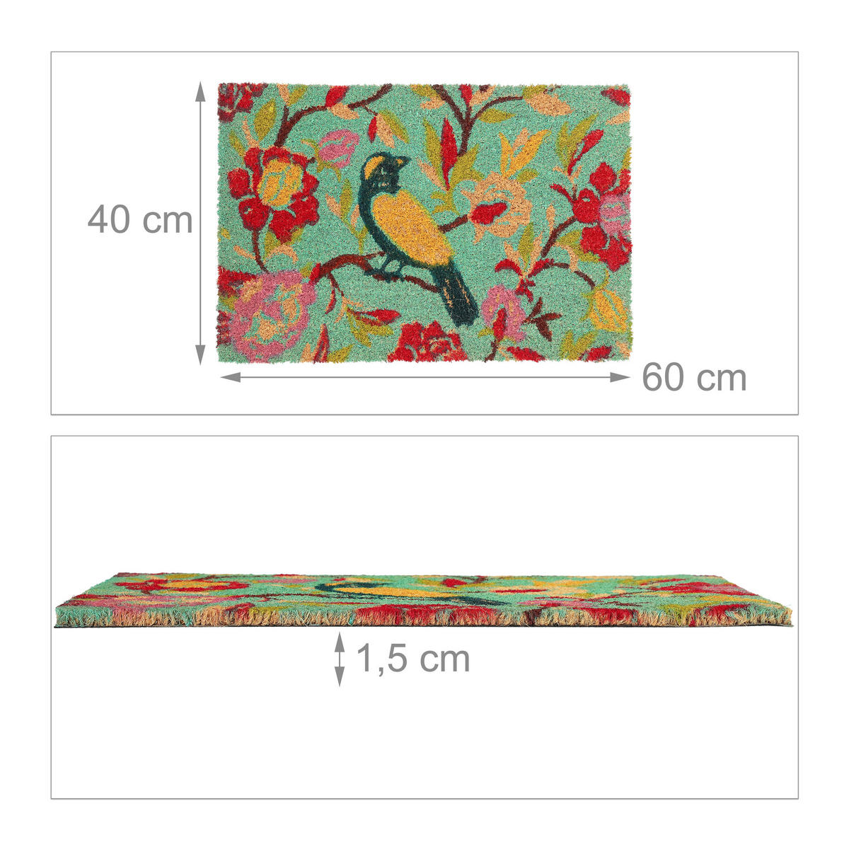 FUSSMATTE - Multicolor, Kunststoff/Textil (60/40cm) - Relaxdays
