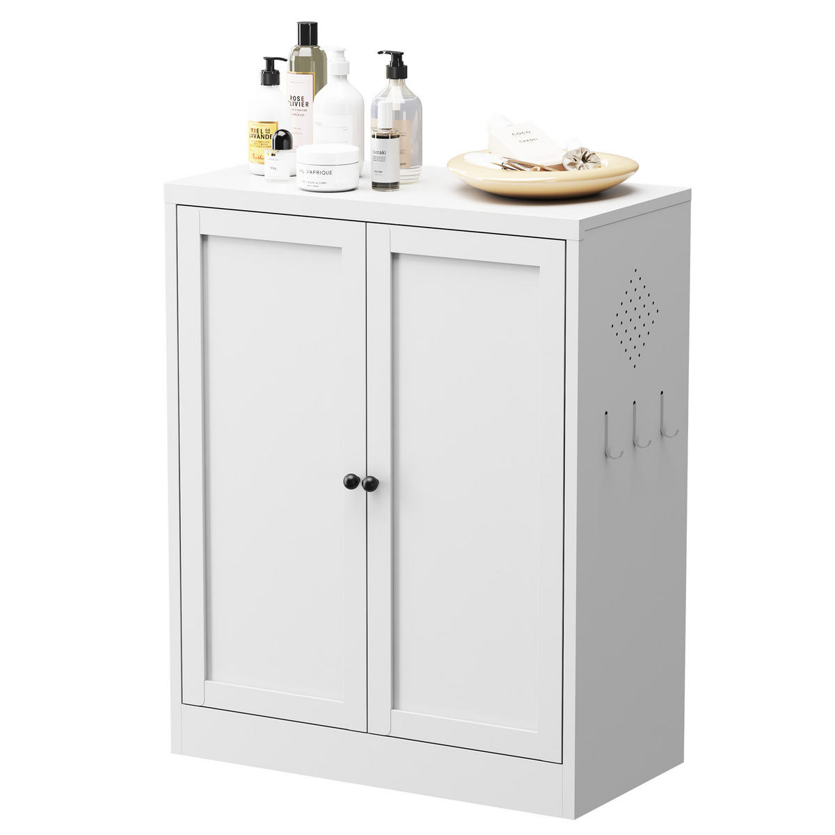 SIDEBOARD 70/35/88 cm aus Metall in Weiß mit 2 Türen & verstellbaren Böden - Weiß, Metall (70/88/35cm) - BEAOK