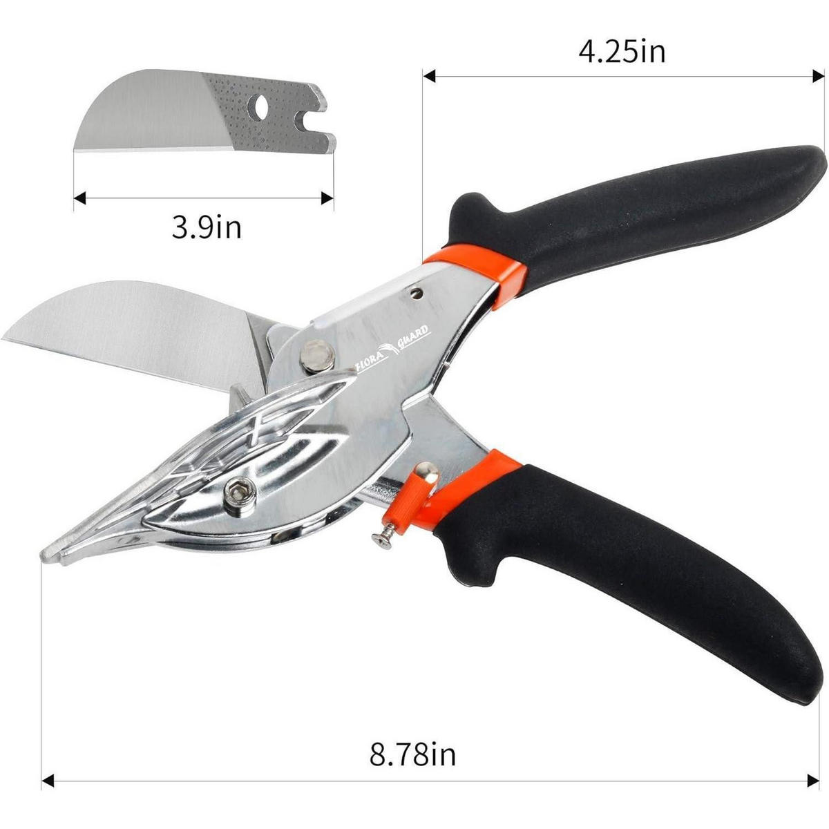 GEHRUNGSSCHERE mit Ersatzklingen verstellbar 45-135 Grad - Multicolor, Metall (7/0.1/20.6cm)