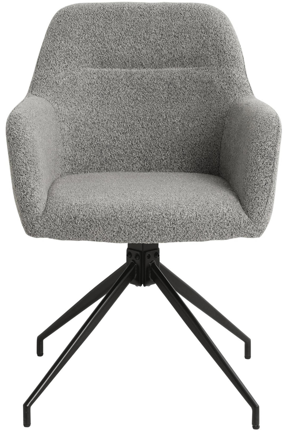 ARMLEHNENSTUHL Stoff Grau - Grau, Textil/Metall (58/83/61cm) - CLP