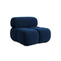 SESSEL Samt Stoff Blau - Blau/Schwarz, Kunststoff/Textil (96/70/95cm) - Makamii
