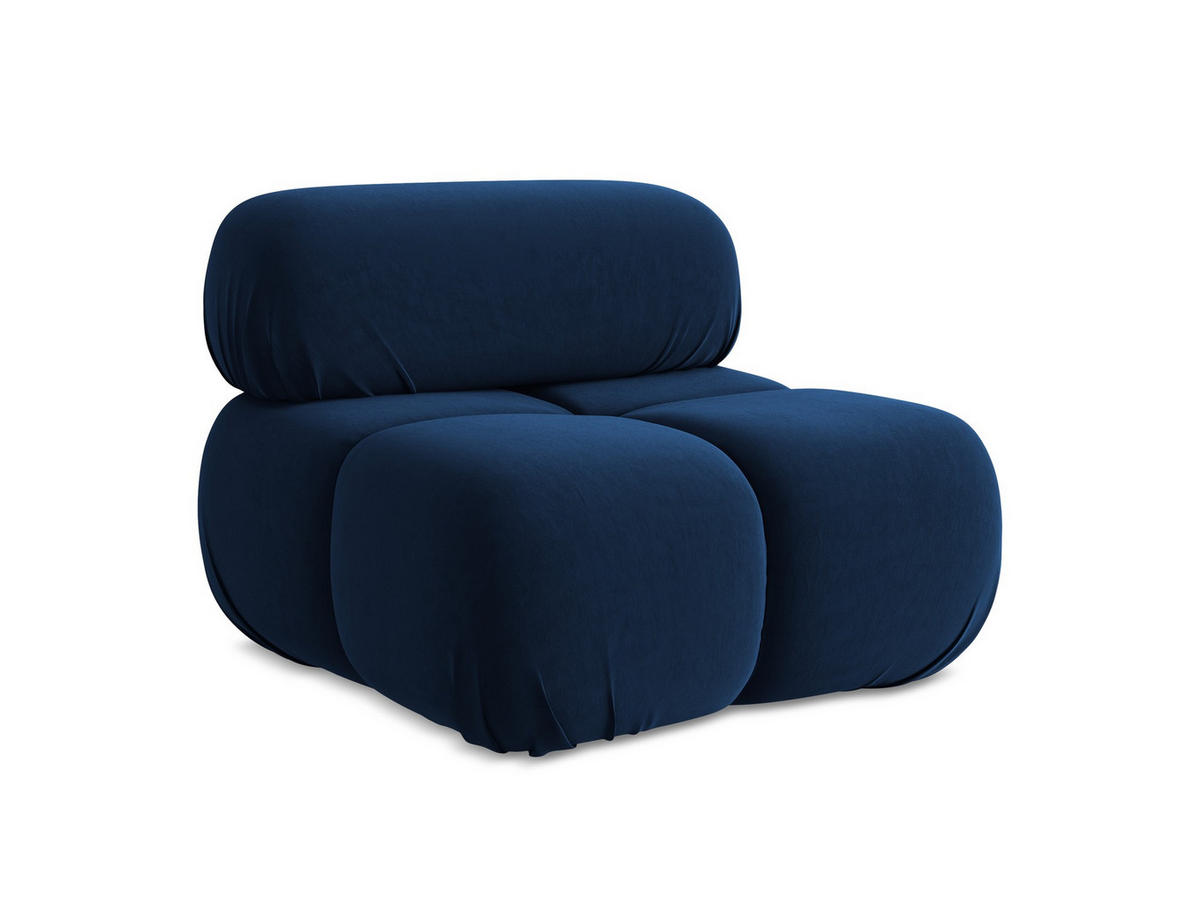 SESSEL Samt Stoff Blau - Blau/Schwarz, Kunststoff/Textil (96/70/95cm) - Makamii