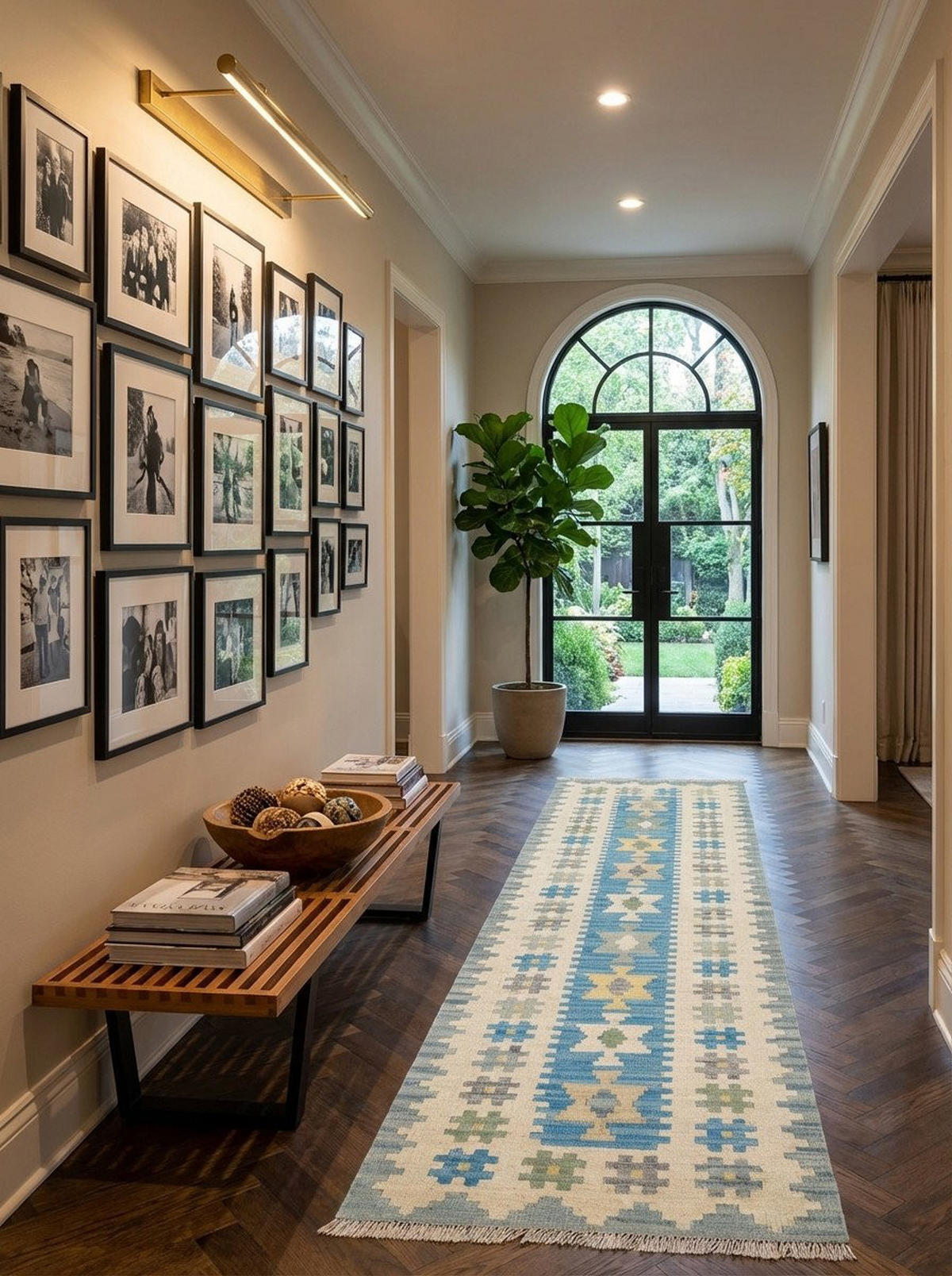 HANDWEBTEPPICH Kelim Gashgai Blau 196/57 cm Schurwolle - Blau, Textil (57/196cm) - Looma