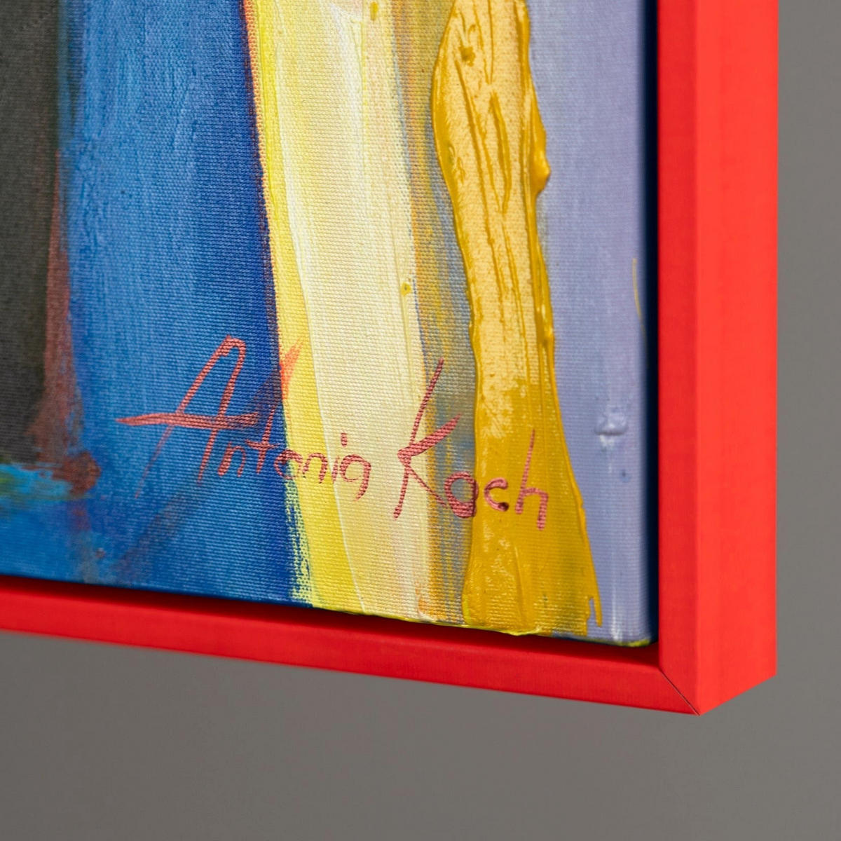 GEMÄLDE Farbenfroher Abend Schattenfugenrahmen Rot 140x100 cm - Rot, Holz (140/100cm) - YS-art gallery