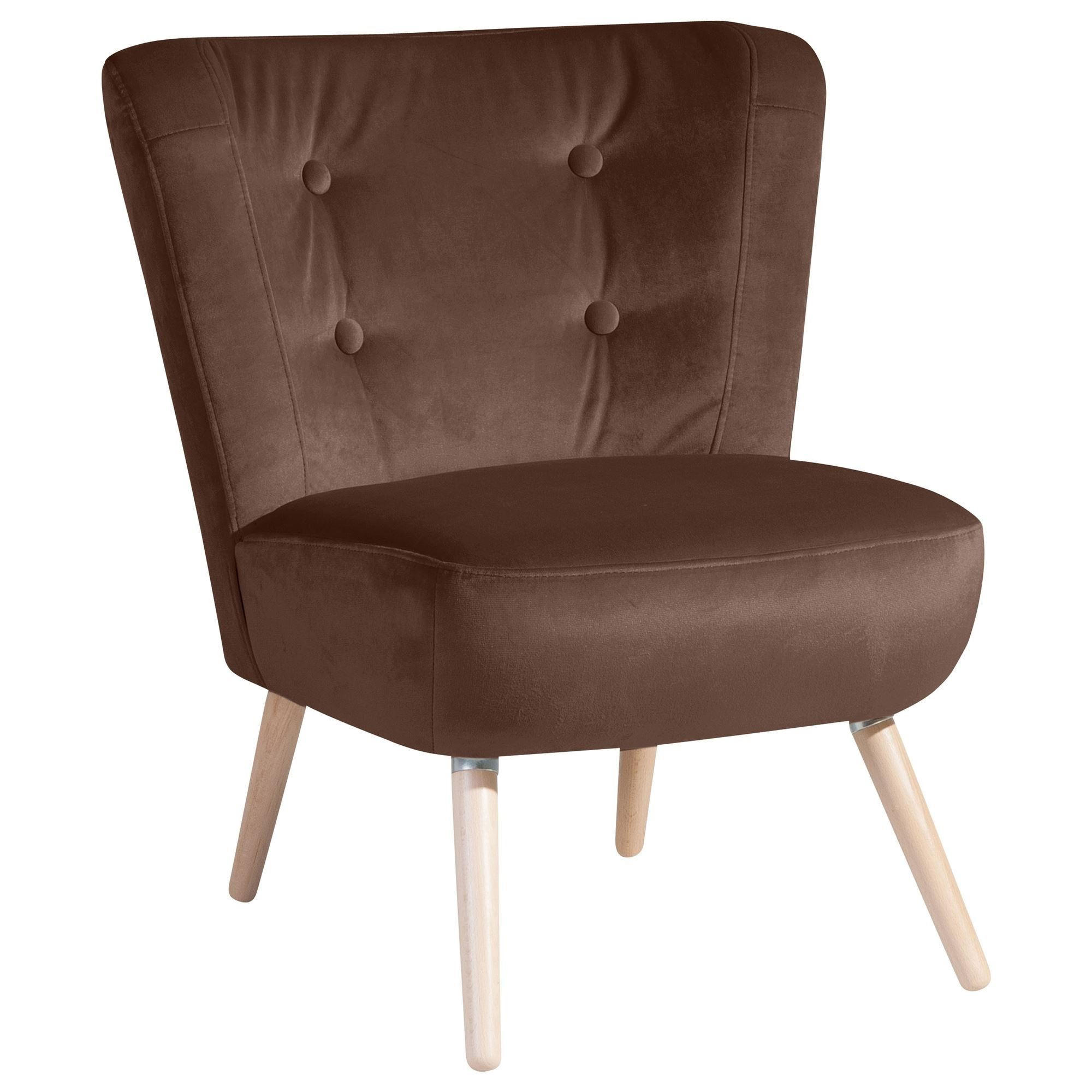 SESSEL Kassi Bezug Samtvelours Buche natur / braun - Braun, Kunststoff (69/80/68cm) - 58aufmkessel