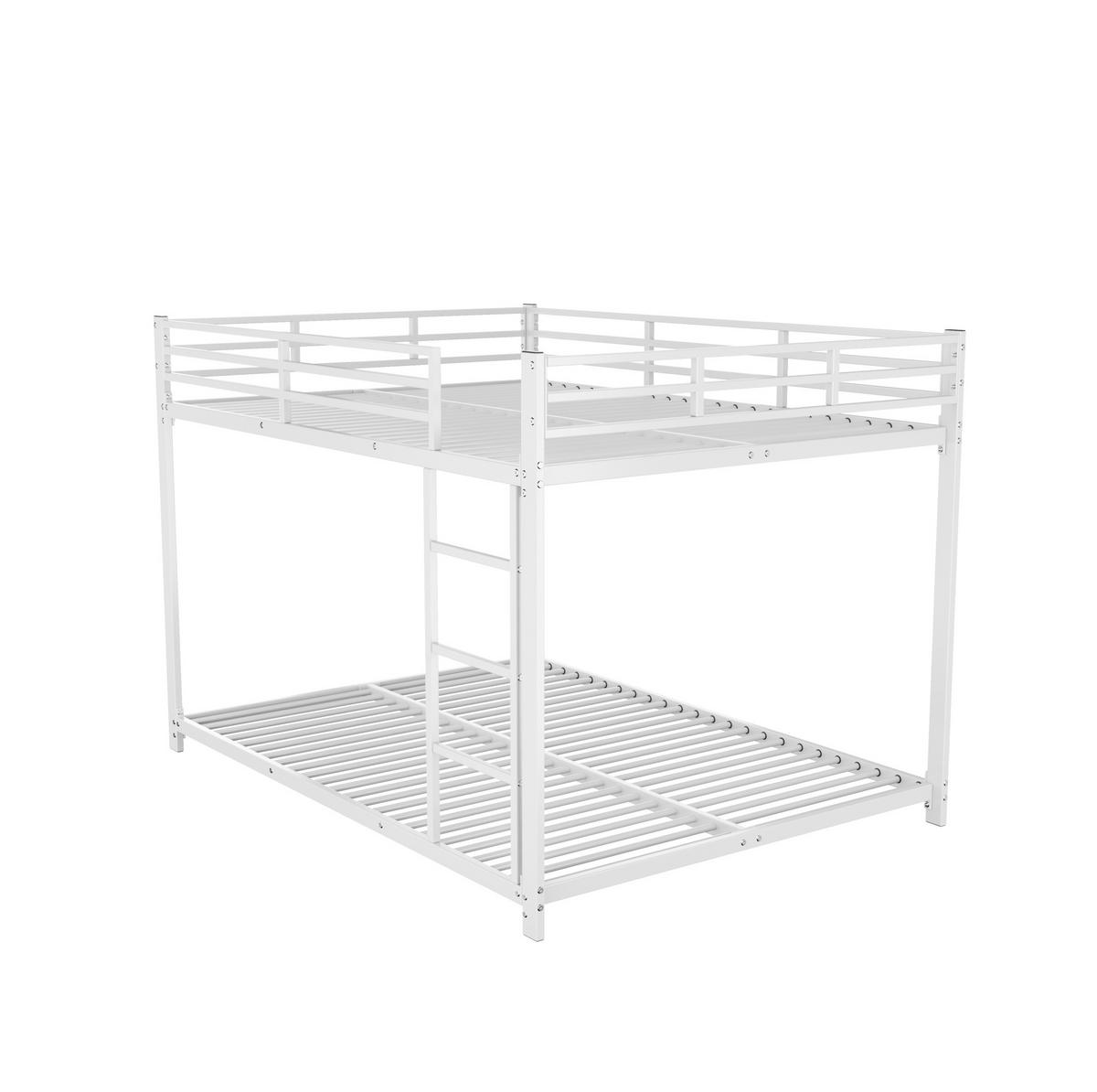 ETAGENBETT 140/200 cm aus Metall in Weiß – platzsparend und kindersicher - Weiß, Metall (140/200cm) - Flora Grace