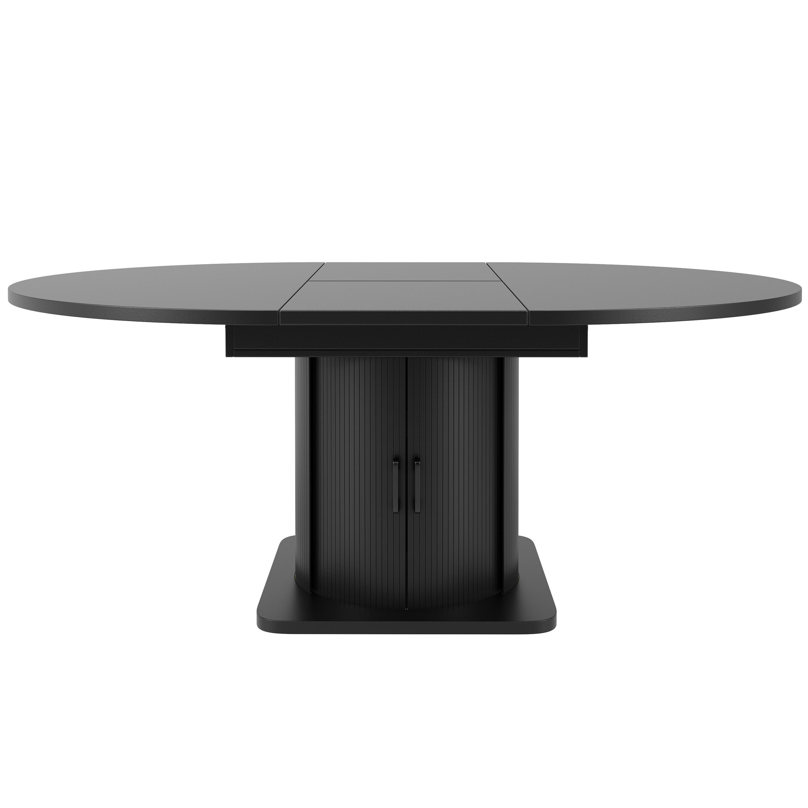 AUSZIEHTISCH Schwarz 118-158/118/76 cm - Schwarz, Holz (118/118/76cm) - PANGIVO