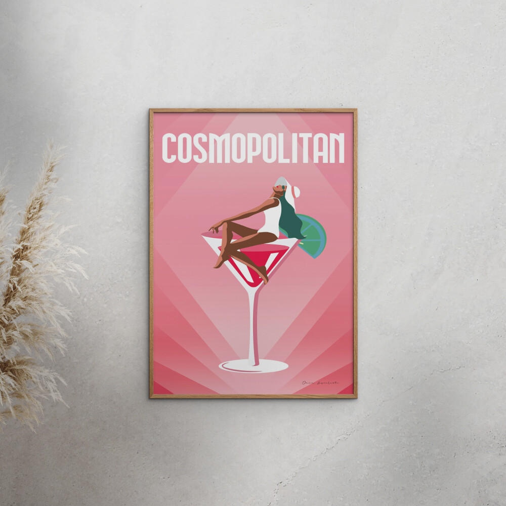 POSTER mit Rahmen Wild Apple - Cosmopolitan - Pink/Eichefarben, Holz/Papier (50/70cm) - Poster&Frame