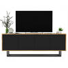 TV-SCHRANK Apollo2 Eiche wotan Schwarz Matt 150/53/35 cm - Schwarz, Holzwerkstoff/Metall (150/53/35cm) - Meble Lindner