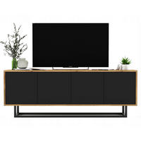 TV-SCHRANK Apollo2 Eiche wotan Schwarz Matt 150/53/35 cm - Schwarz, Holzwerkstoff/Metall (150/53/35cm) - Meble Lindner