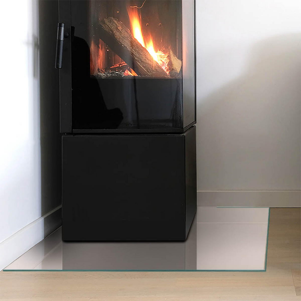 GLASPLATTE für Kamin 60x60 cm Beige - Beige, Glas (60/60/0.4cm) - ArtPrintCave