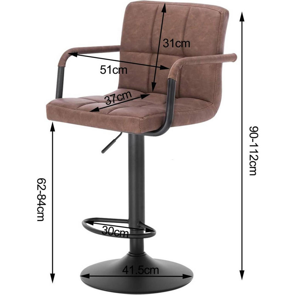 Thumbnail - Woltu Barhocker, Dunkelbraun, Textil, Säule, 51x90x37 cm, Esszimmer, Barmöbel, Barhocker