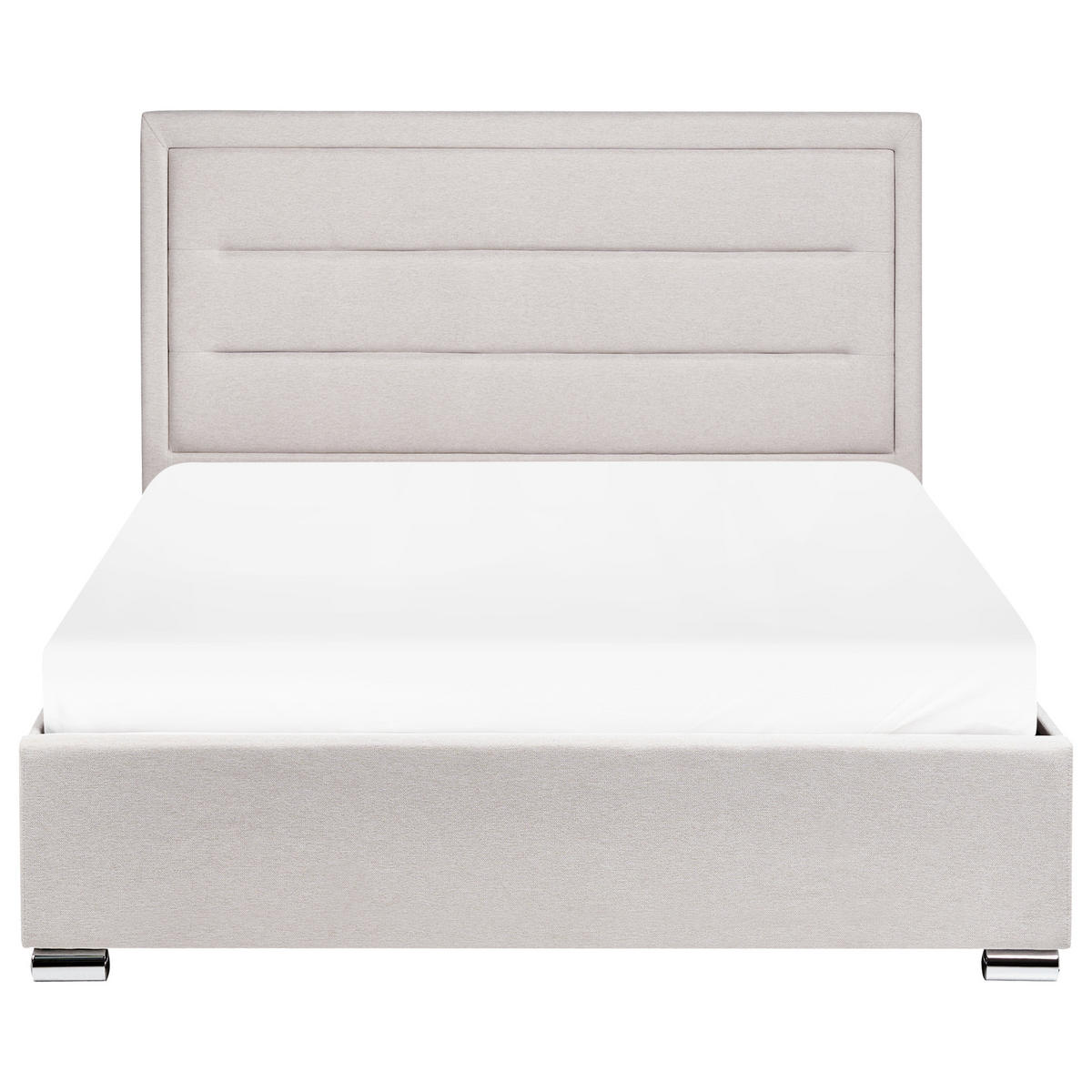 BETT mit Stauraum 140/200 cm Hellbeige Rouen - Beige, Textil (140/200cm) - Beliani