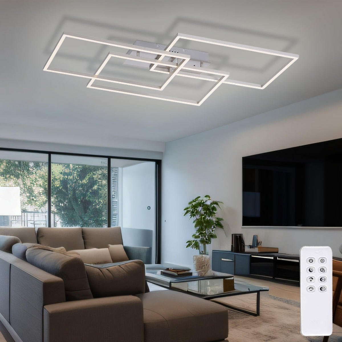 LED DECKENLEUCHTE IVEN Silber Metall - Silberfarben, Metall (82/50/7.8cm)