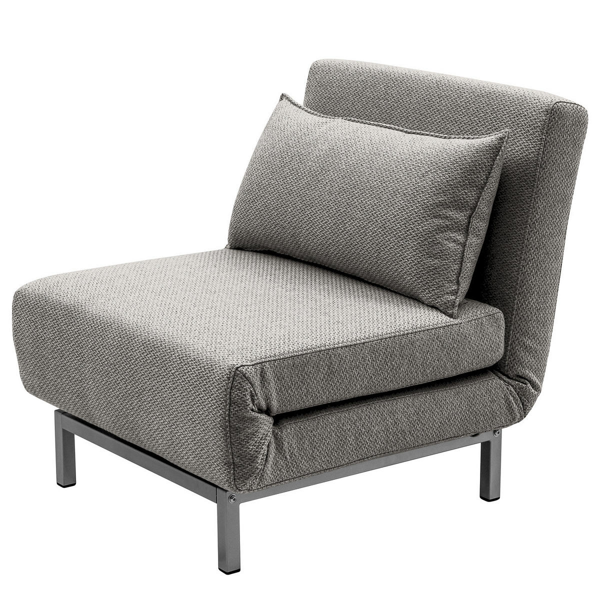 SCHLAFSESSEL - Silberfarben/Grau, Textil (77/78/85cm) - home24