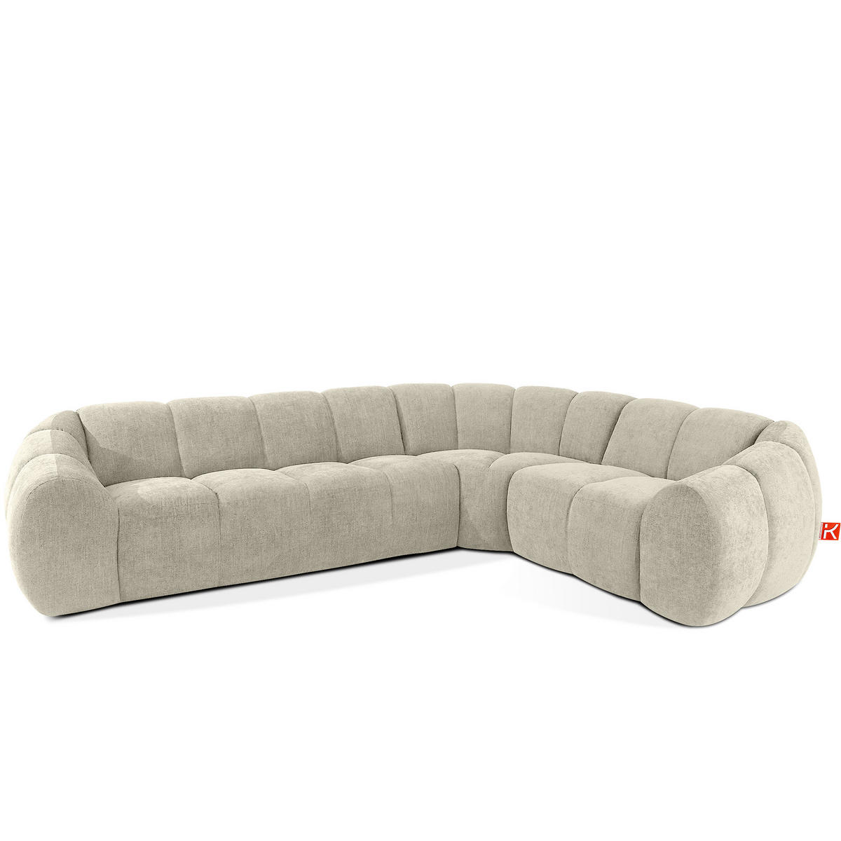 ECKSOFA RECHTS FLAVA, Ecru - Ecru, Holz/Holzwerkstoff (310/230cm) - KONSIMO®