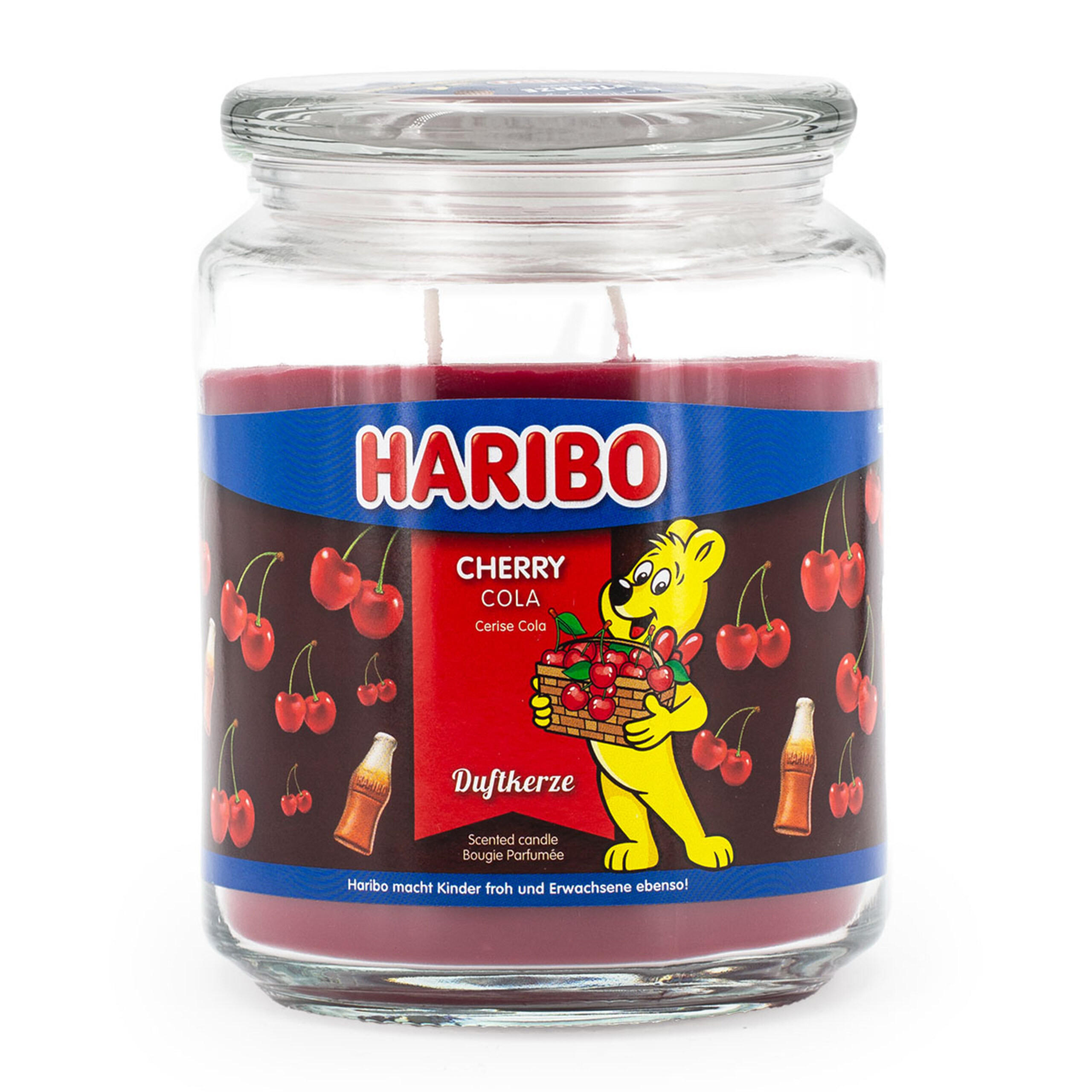 VONNÁ SVÍČKA Transparentní ve skle Cherry Cola dvojitý knot 510 g