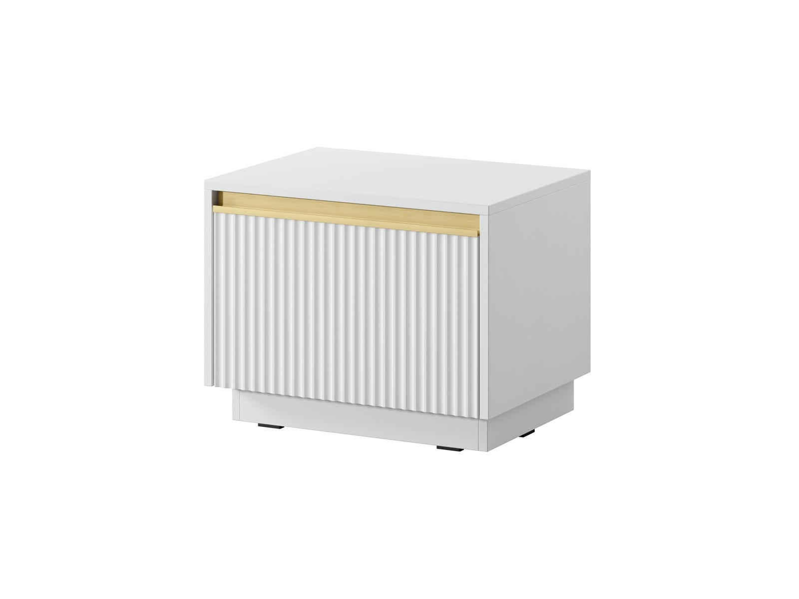 NACHTTISCH Roy Weiß, mit Schublade - Weiß, Holzwerkstoff (54/42/39cm) - Bettso