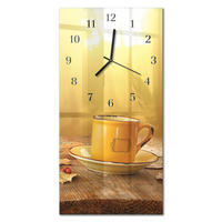 WANDUHR 60x30 cm - Frühling - Goldfarben, Glas (30/60/0.4cm) - TULUP