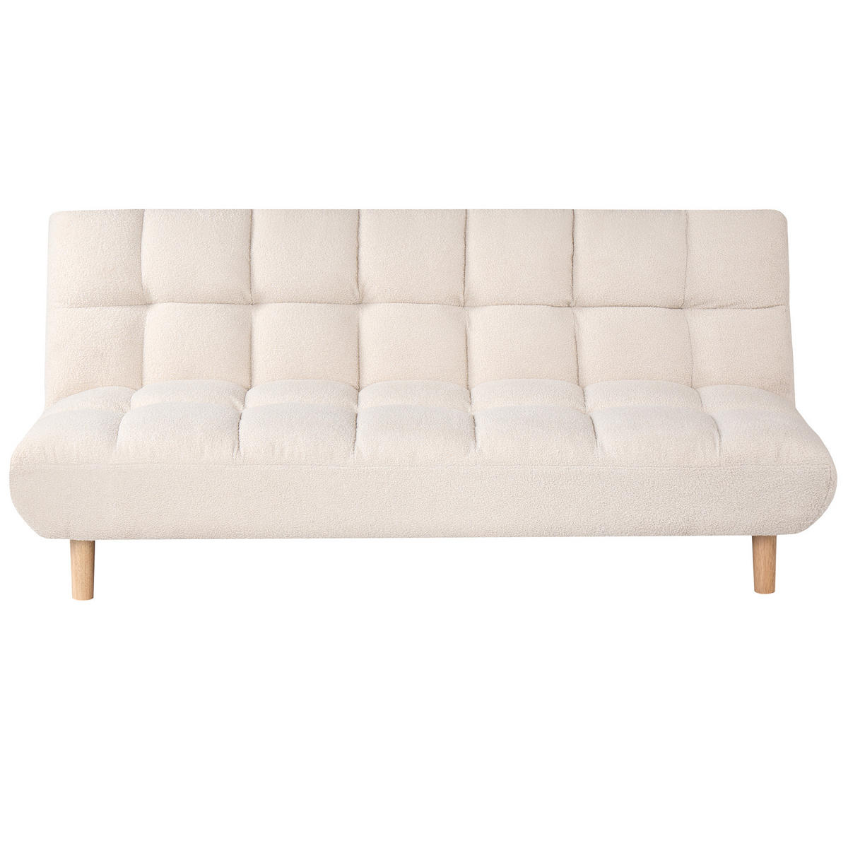 SCHLAFSOFA 2-Sitzer Bouclé Cremeweiß Risor - Creme, Textil (190/83/90cm) - Beliani