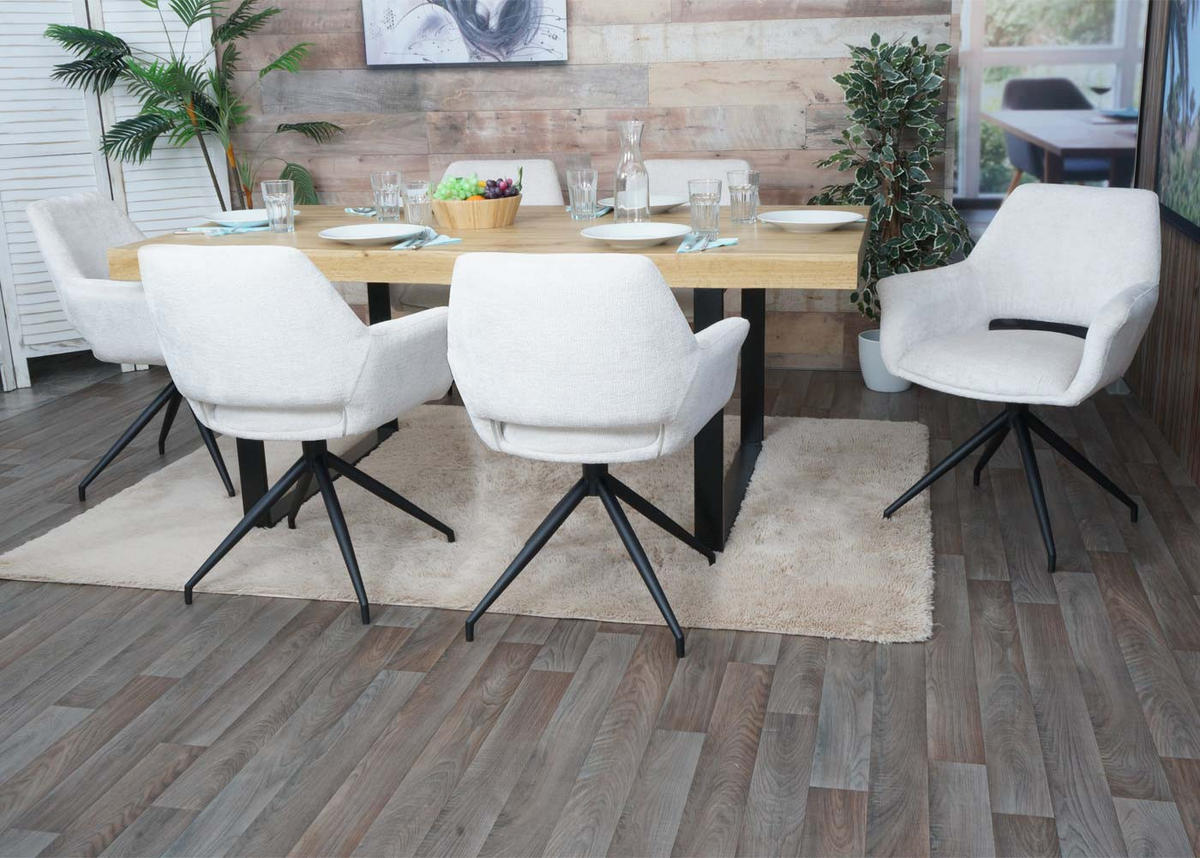 JEDÁLENSKÁ stolička krémovo biela - biela/krémová, textil (65/86/60cm) - MCW