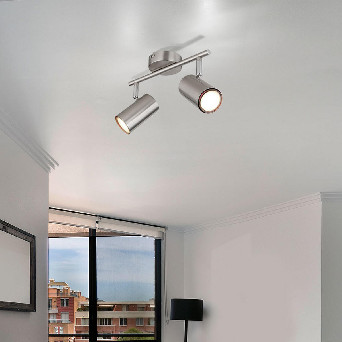 LED DECKENLEUCHTE Silber Metall - Silberfarben, Metall (25/10/13.5cm) - Globo Lighting