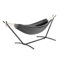 HÄNGEMATTE Paya anthrazit 281x107x96 cm - Grau, Textil/Metall (109/101/279cm) - Juskys