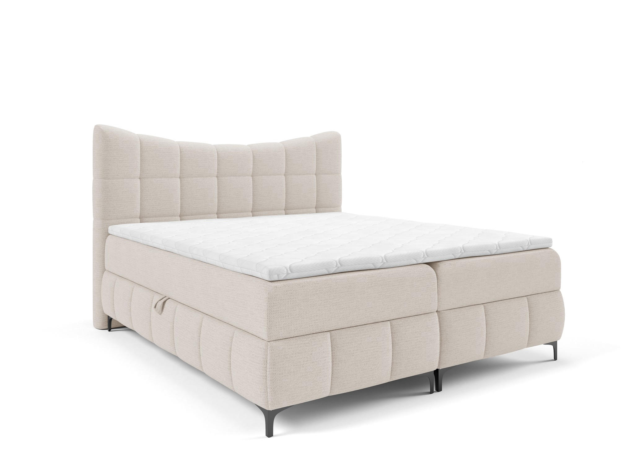 BOXBETT Charles In Aragon - Weiß, Holzwerkstoff/Textil (120/200cm) - Fun Möbel