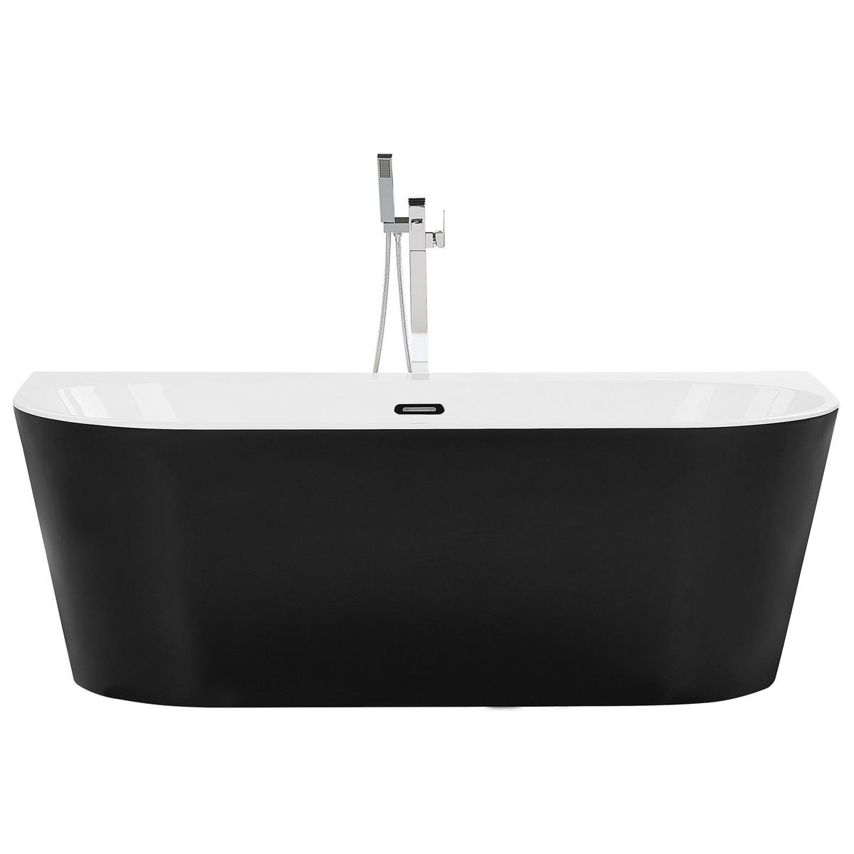 BADEWANNE 80x170x59 cm schwarz Harvey - Schwarz, Kunststoff (80/58/170cm) - Beliani