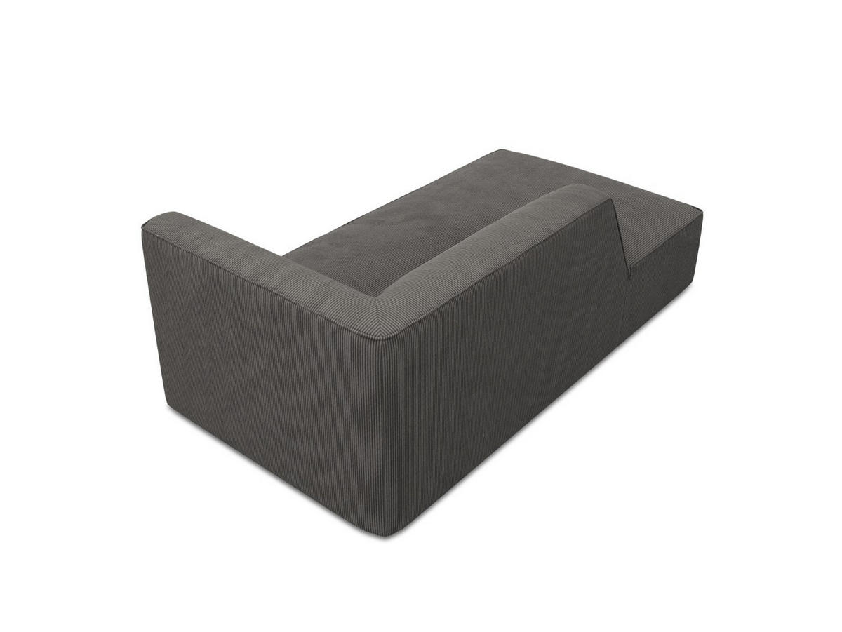 CHAISELONGUE links Ruby aus Cord dunkelgrau - Dunkelgrau, Textil (93/69/180cm) - Micadoni
