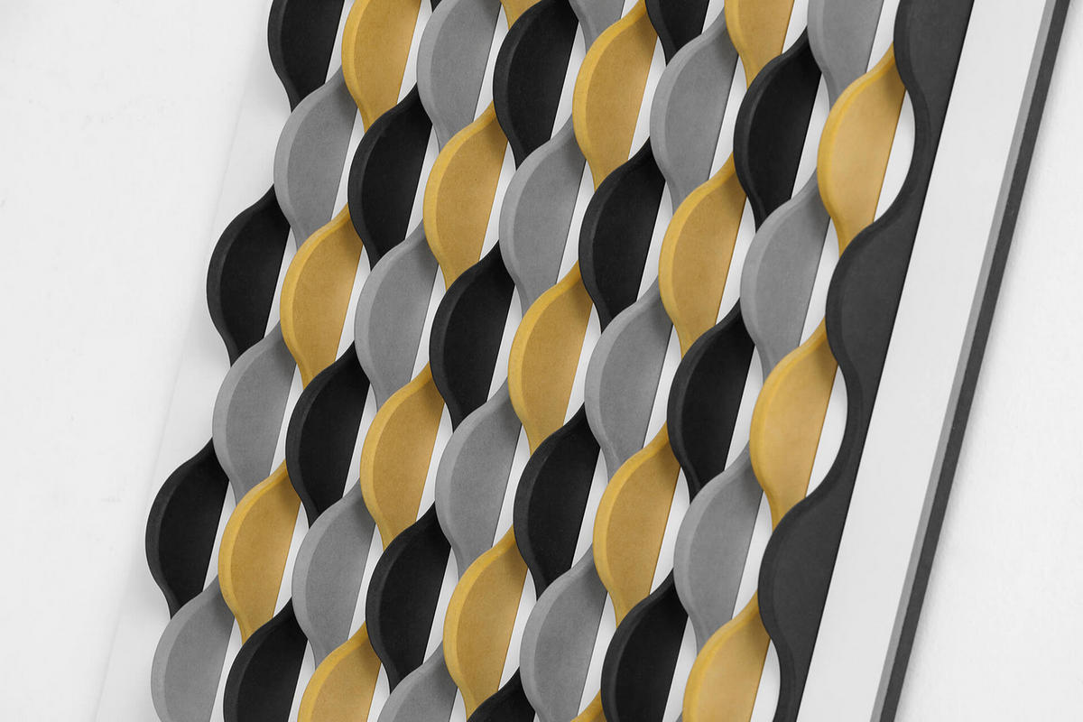 HOLZBILD Schwarz-Weiß 45/65 cm - Gelb/Schwarz, Holz (5.46/65cm) - KUNSTLOFT