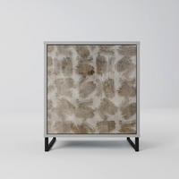 SIDEBOARD SLIGHTLY BLURRED, Grau, 57,5x42x67,5 cm, Schwarze Metall-Rahmenfüße - Multicolor/Schwarz, Holzwerkstoff/Metall (57.5/67.5/42cm) - SpaceRebels