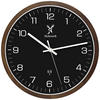 WANDUHR Holz Designer RHEINBERG (FUNK) Loft Wand Uhr, braun, schwarz - Dunkelbraun/Schwarz, Glas/Holz (30/30/4.2cm) - Holzwerk