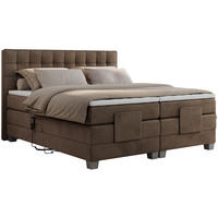 BOXBETT ELEKTRO 180/200 Braun Velvet - H3 - Braun, Holz/Textil (180/200cm) - MKS