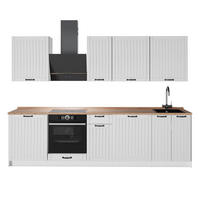 KÜCHENZEILE Fame-Line, Weiß Landhaus/Weiß, 280 cm, AP Eiche - Weiß, Holzwerkstoff (280/206.8/60cm) - Vicco