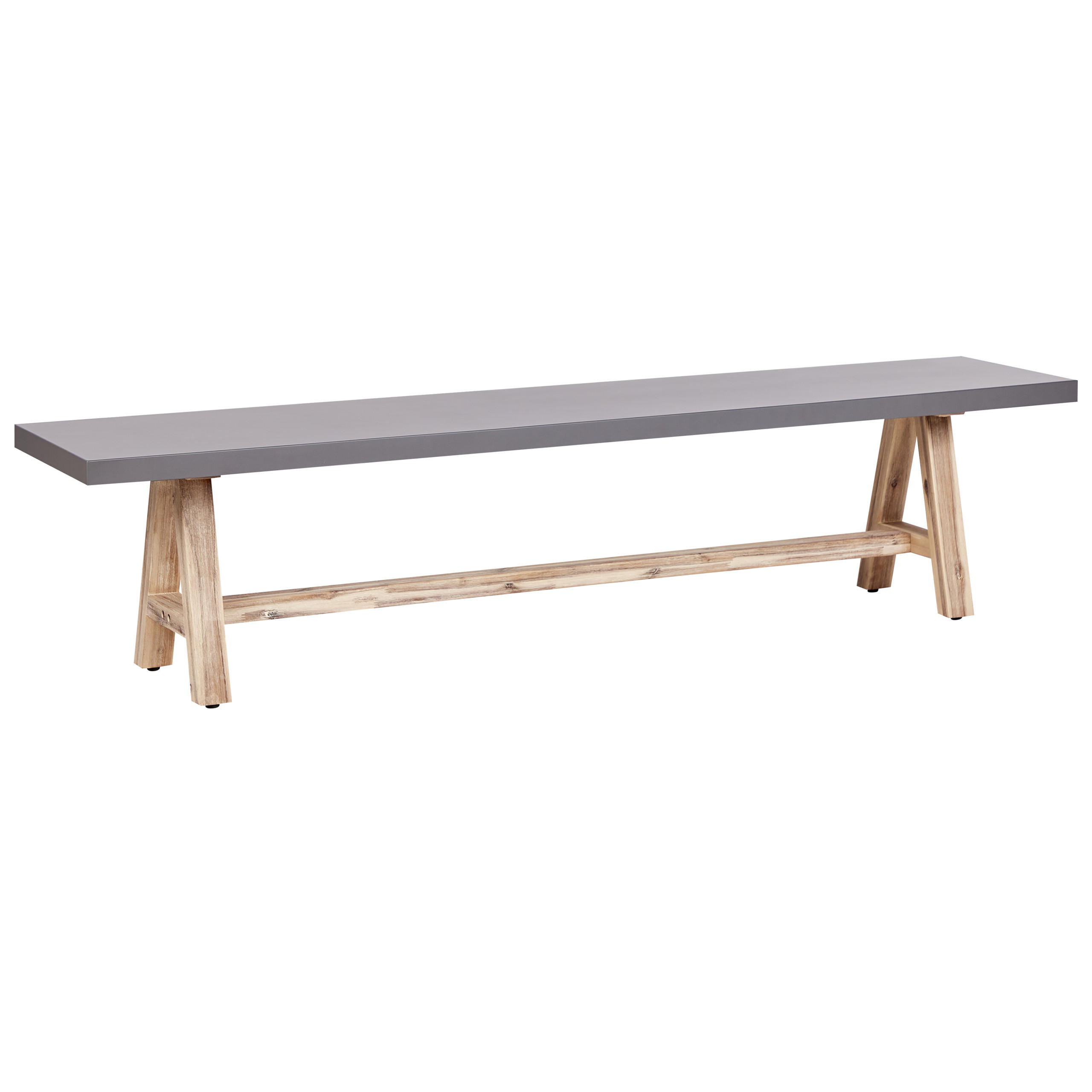 GARTENBANK 3-Sitzer Grau Tonnare - Hellbraun/Grau, Stein (200/45/40cm) - Beliani